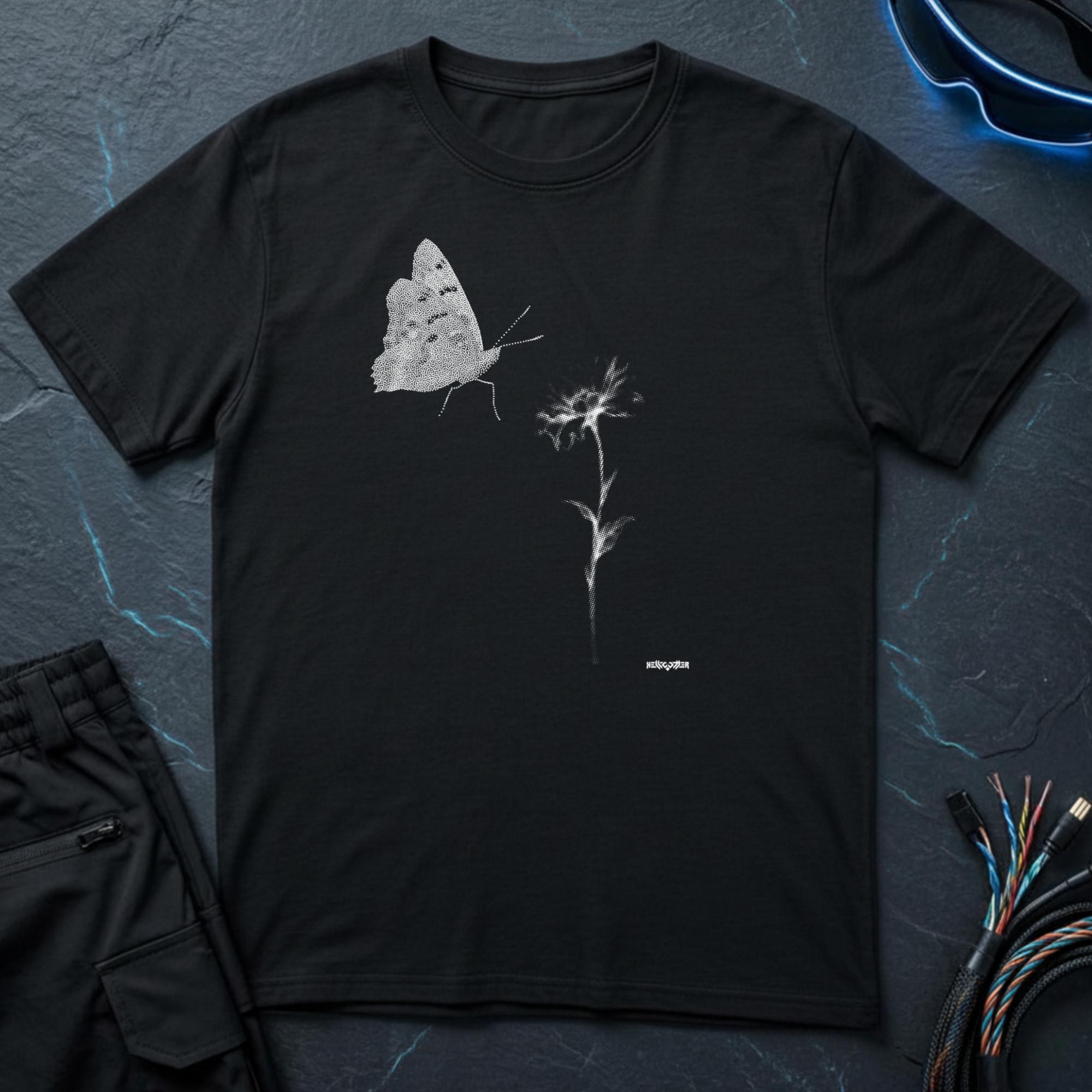 Butterfly & Flower Pixel T-Shirt