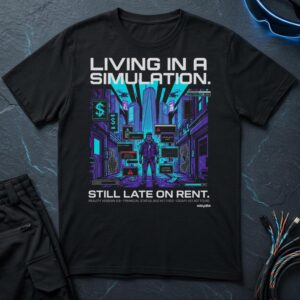 Living in a Simulation - Still Late on Rent T-Shirt