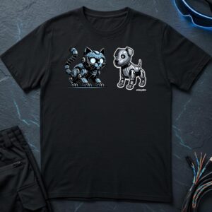 Cat & Dog Robots T-Shirt