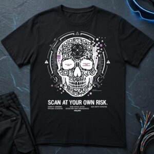 CyberSkull Qr Code T-Shirt