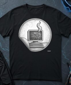 Broken Computer Sticker T-Shirt