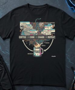 Coffee Code Chaos Repeat T-Shirt